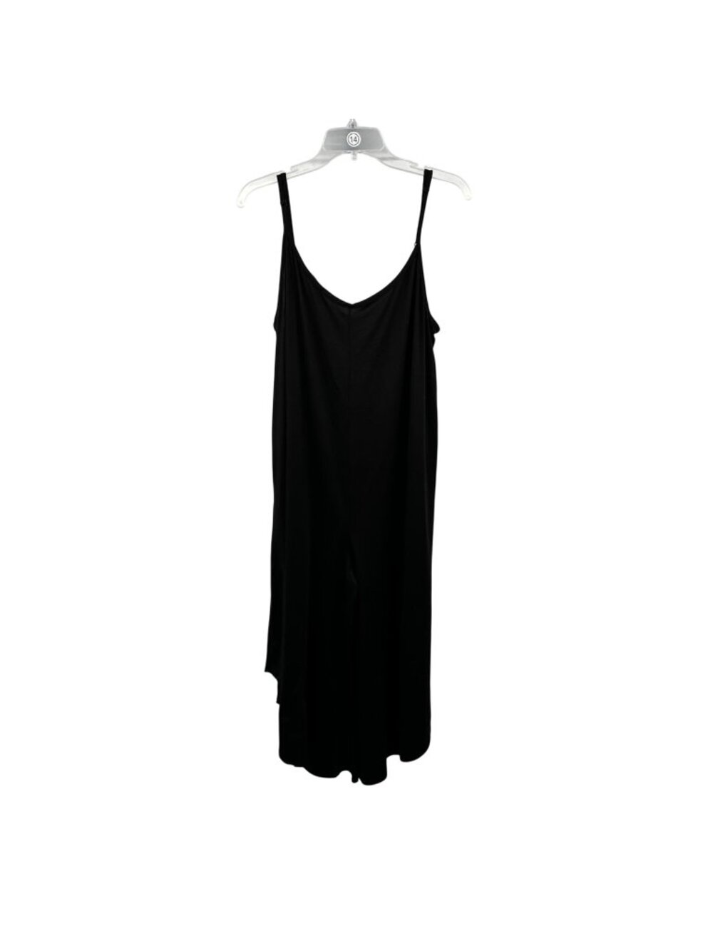 J. Valdi Cropped Jumpsuit Wide Leg Drop Crotch Sleeveless Black Size Large